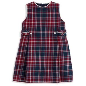 Bella bliss,	Side Tab A-line sleeveless dress, covington (red/ navy) plaid,S 10